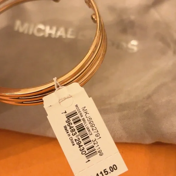 NWT Michael Kors Modern Brilliance Gold Color Cuff Bracelet Crystals - Picture 13 of 14